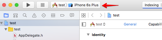 Device selection dropdown