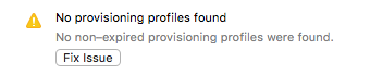No provisioning profile found